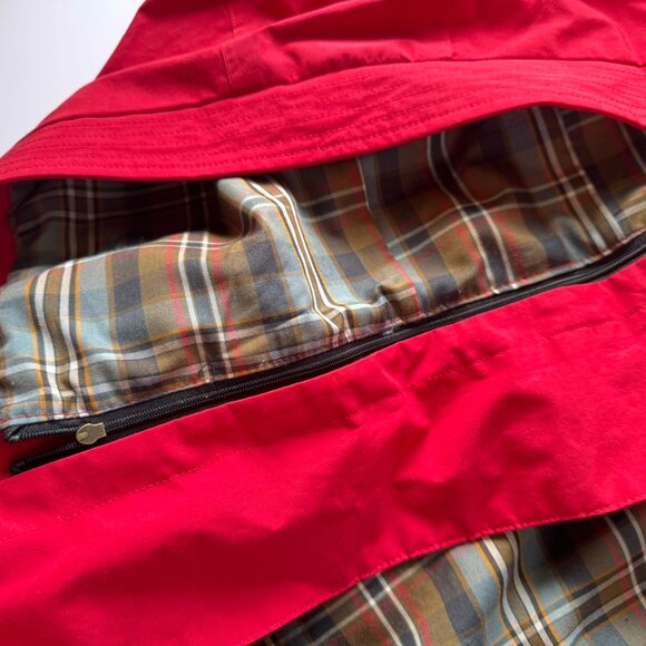 Pendleton Red Waterproof Hooded Plaid Lined Rain Jacket sz L - Picture 13 of 13
